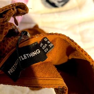 Leather brown Two piece skirt /crop top. Both cost $48 separately